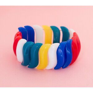 Vintage Colorful Wave Bangle Bracelet | Adjustable | Avon | H12